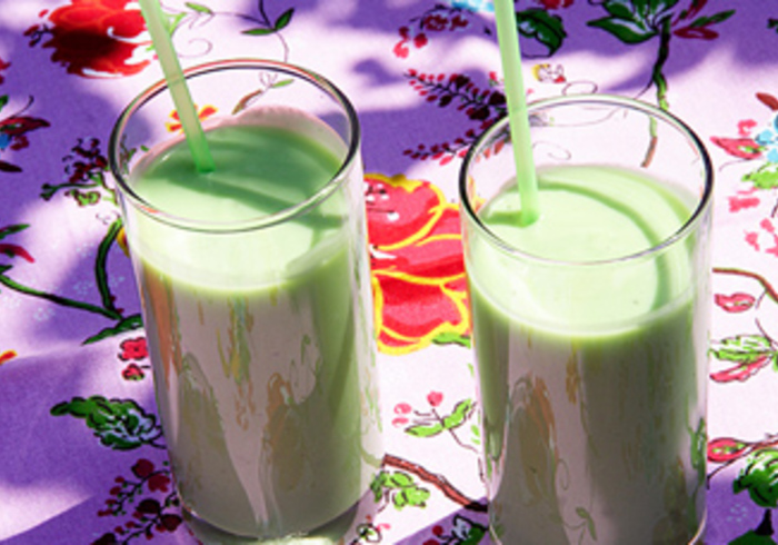 A grass green smoothie