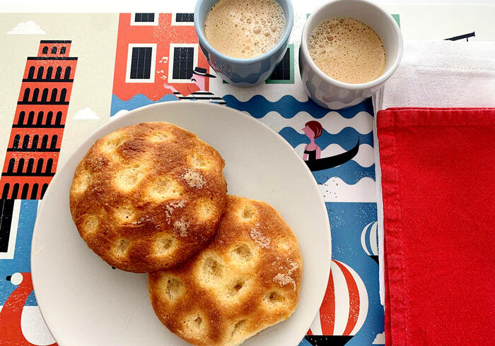 Zoete mini-focaccia broodjes