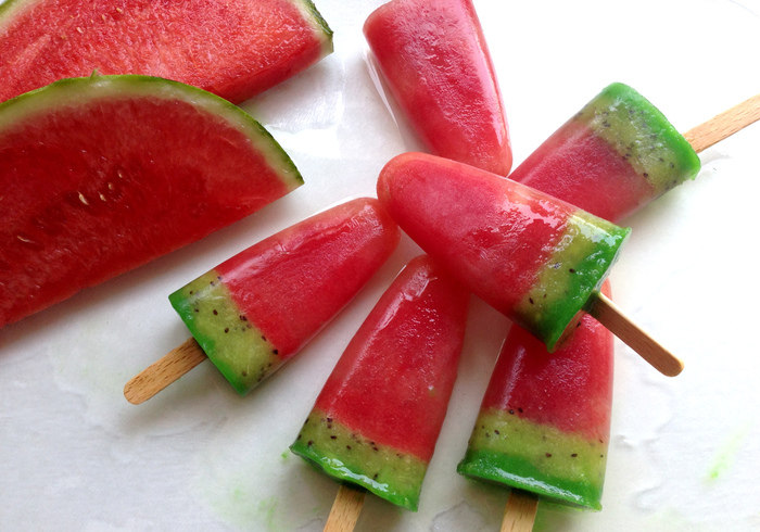 Watermelon ice lollies